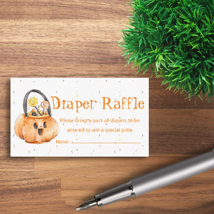 halloween pumpkin diaper raffle baby shower enclosure card