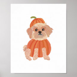 Halloween Pumpkin Dog Poster