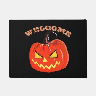 Halloween Pumpkin  Door Mat