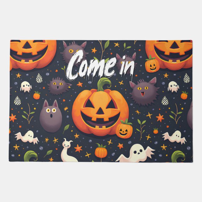Halloween Pumpkin Door Mat (Front)