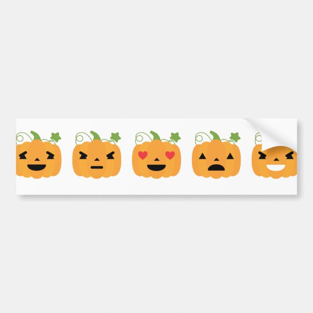 halloween pumpkin emojis bumper sticker (Front)