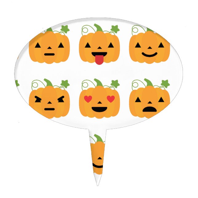 halloween pumpkin emojis cake topper (Front)