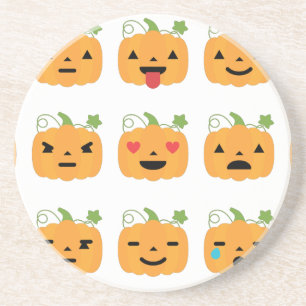 halloween pumpkin emojis drink coaster