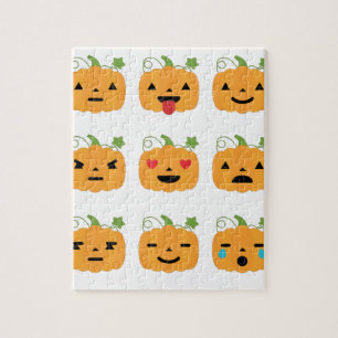 halloween pumpkin emojis jigsaw puzzle