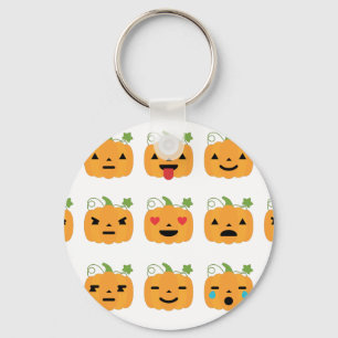 halloween pumpkin emojis keychain