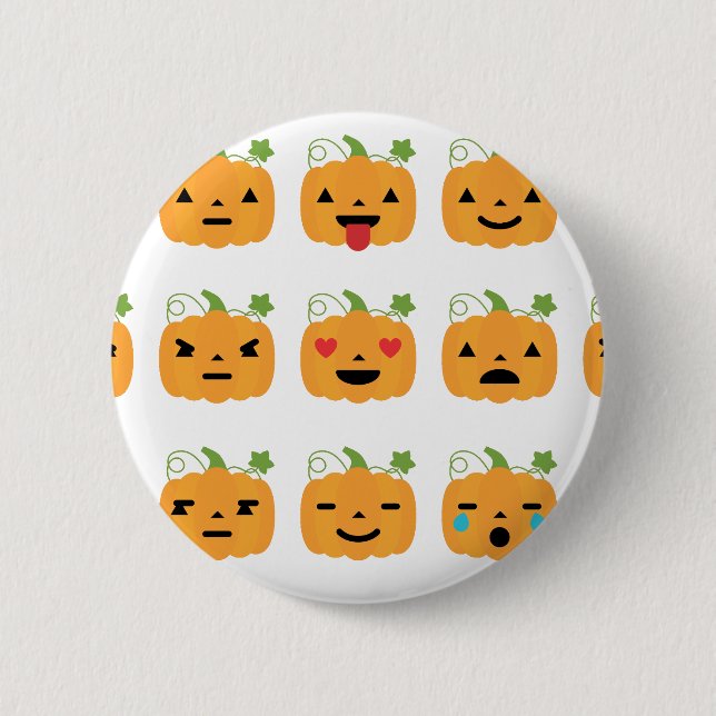 halloween pumpkin emojis pinback button (Front)