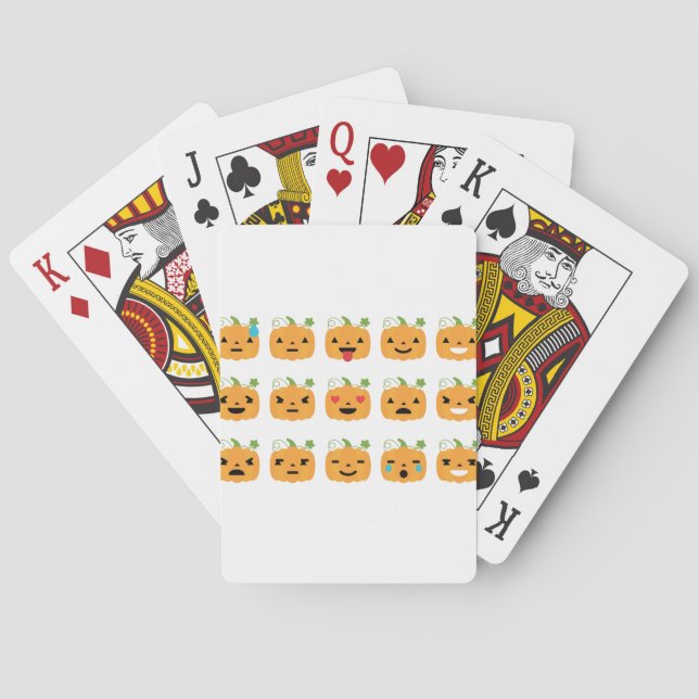 halloween pumpkin emojis poker cards (Back)