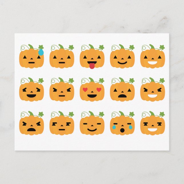 halloween pumpkin emojis postcard (Front)