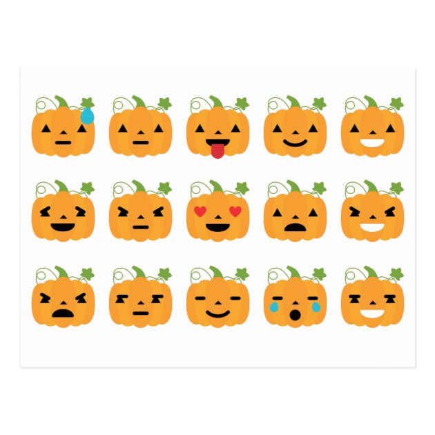 Halloween Pumpkin Emojis Postcard