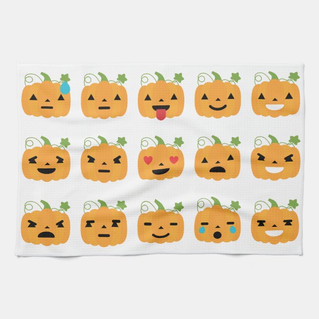 halloween pumpkin emojis towel (Horizontal)
