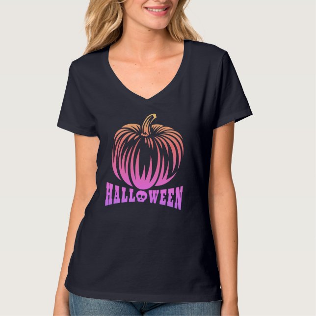 Halloween Pumpkin Engraved Classic T-Shirt (Front)