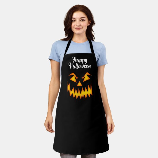 Halloween Pumpkin Face Apron (Worn)
