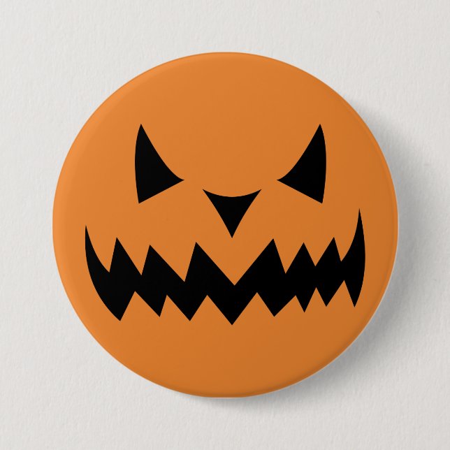 Halloween Pumpkin Face Button (Front)
