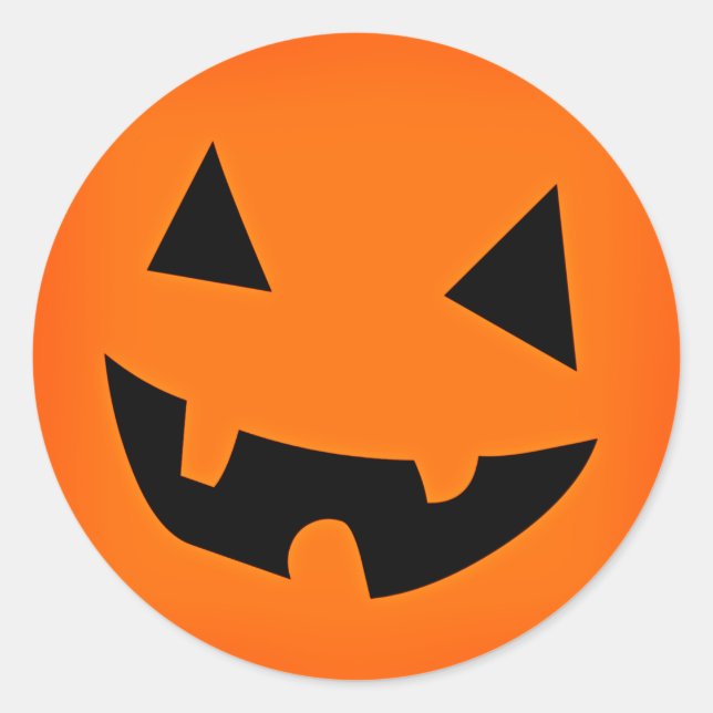 Halloween Pumpkin Face Classic Round Sticker (Front)