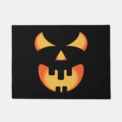 Halloween pumpkin face doormat