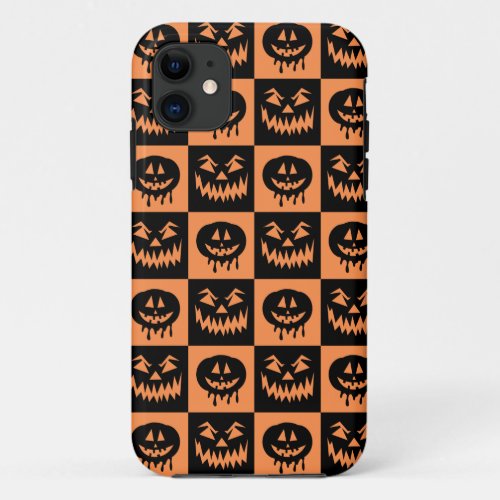Halloween Pumpkin Face Ghost Spooky Pattern iPhone 11 Case