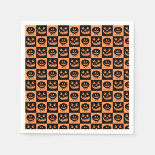 Halloween Pumpkin Face Ghost Spooky Pattern Napkins