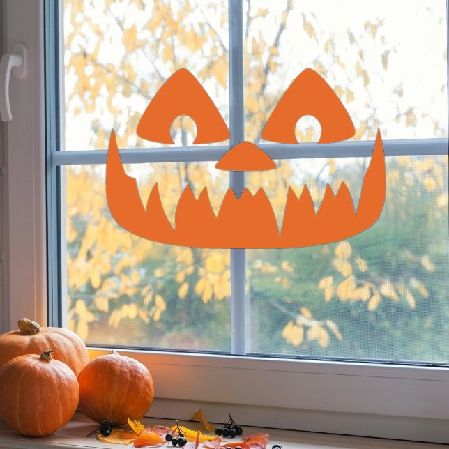 Halloween Pumpkin Face Holiday Window Decal (Halloween Pumpkin Face Window Decal )