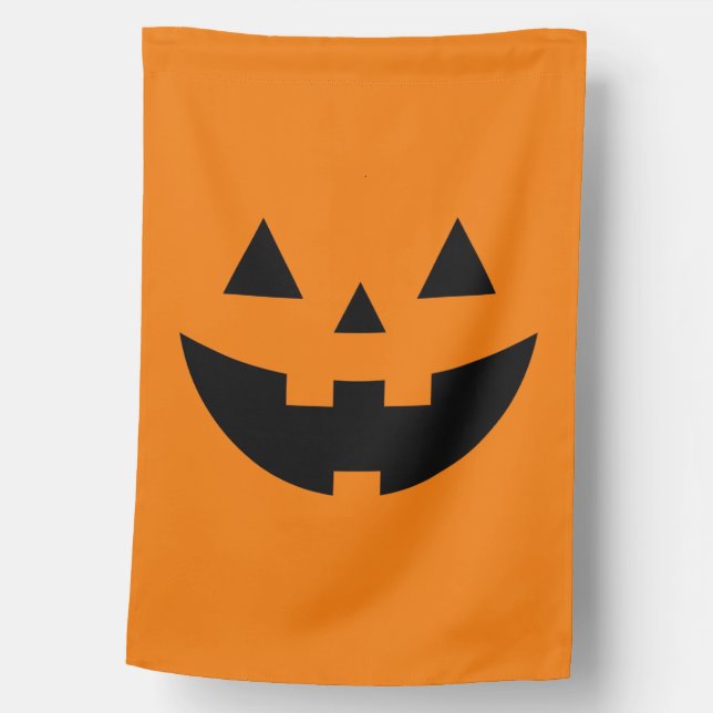 Halloween Pumpkin Face House Flag (Front)