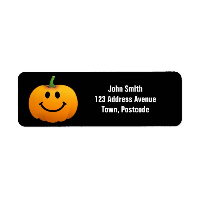 Halloween Pumpkin face Label (Front)