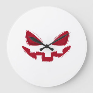 Halloween Pumpkin Face Large Clock