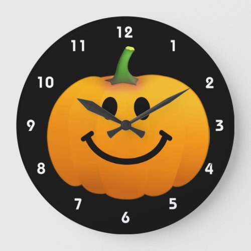 Halloween Pumpkin face Large Clock