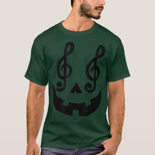 Halloween Pumpkin Face Music Notes Music Teacher G T-Shirt