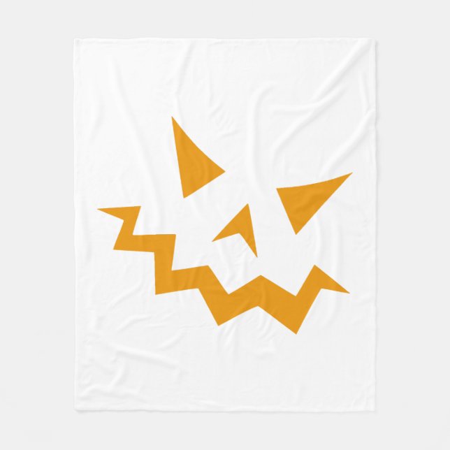 Halloween Pumpkin Face - Orange Horror Fleece Blanket (Front)