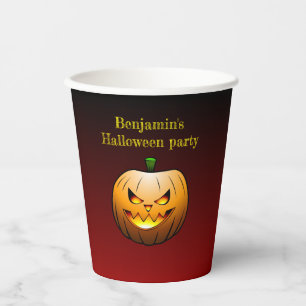 Halloween Pumpkin Face Paper Cups