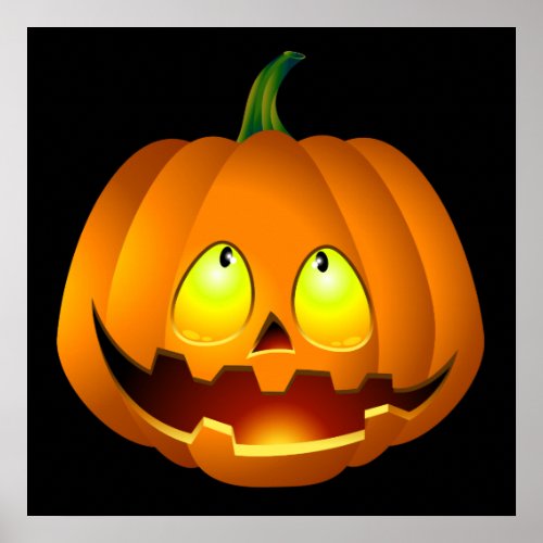 Halloween Pumpkin Face Poster