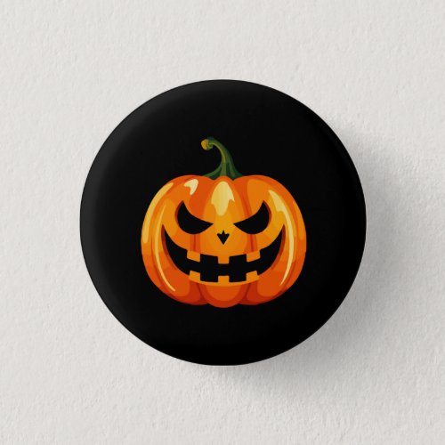 Halloween Pumpkin Face Scary Button