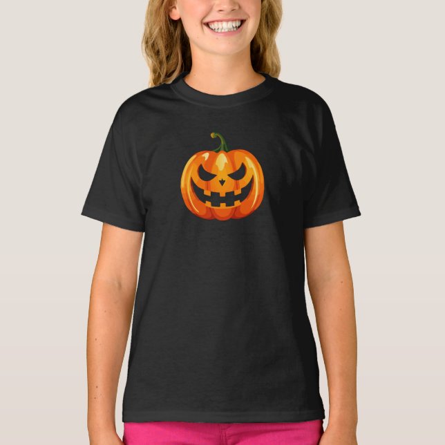 Halloween Pumpkin Face Scary T-Shirt (Front)
