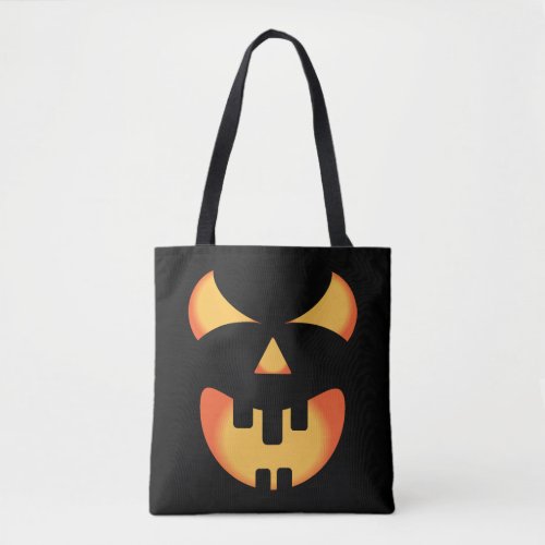 Halloween pumpkin face tote bag