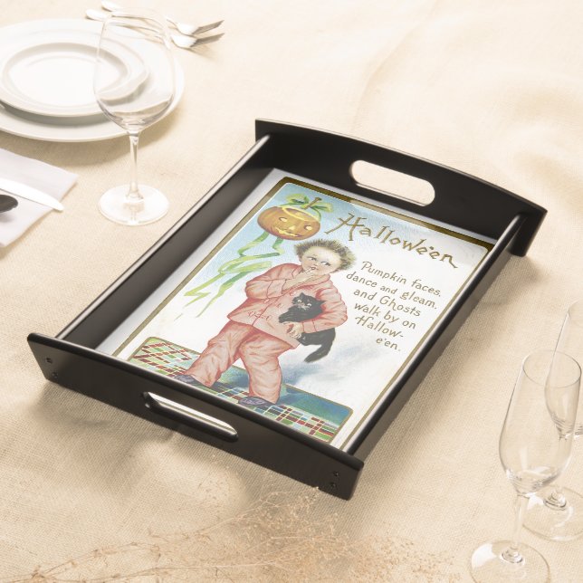 Hallowe'en Pumpkin Faces Serving Tray (Front)