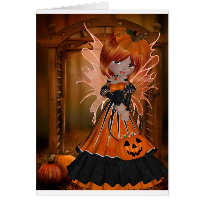 Halloween Pumpkin Fairy Greeting Cards