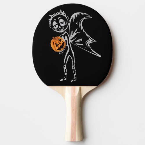 Halloween Pumpkin Fairy Ping Pong Paddle