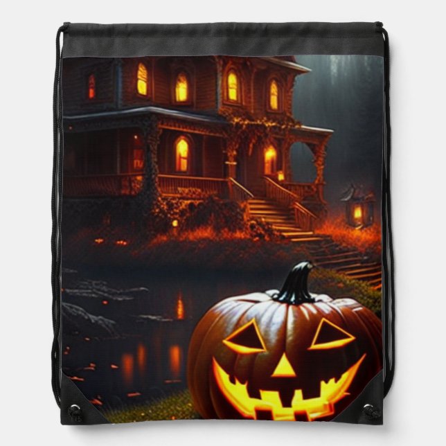 Halloween/Pumpkin/Fall Drawstring Bag (Front)