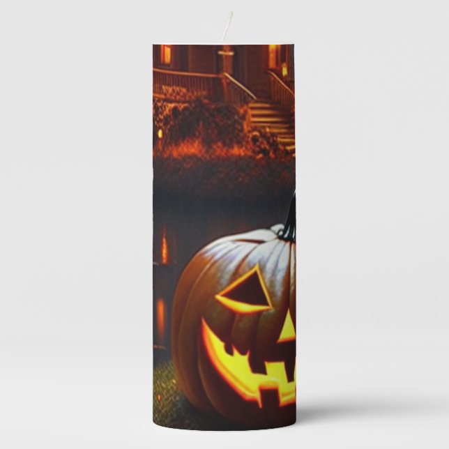 Halloween/Pumpkin/Fall Pillar Candle (Front)