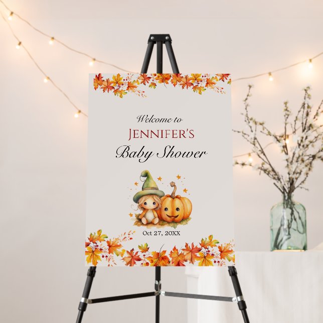 Halloween Pumpkin Fall Thanksgiving Baby Shower  Foam Board (In Situ (Stand))