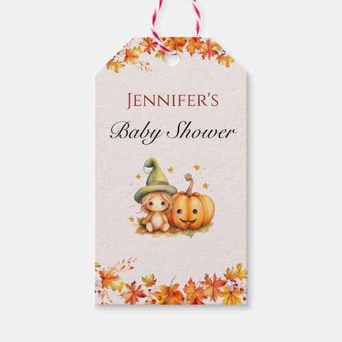 Halloween Pumpkin Fall Thanksgiving Baby Shower  Gift Tags