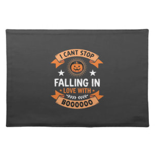 Halloween Pumpkin Falling In Love Cloth Placemat