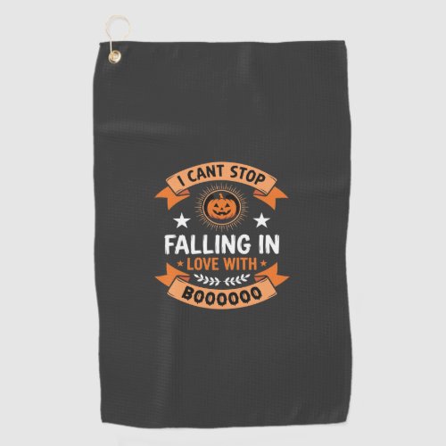 Halloween Pumpkin Falling In Love Golf Towel