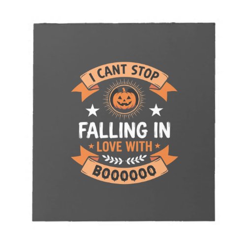 Halloween Pumpkin Falling In Love Notepad