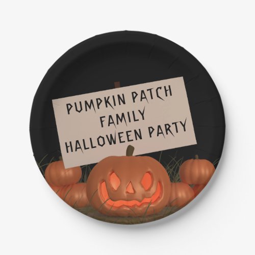 Halloween Pumpkin Family Personalized Paper Plates