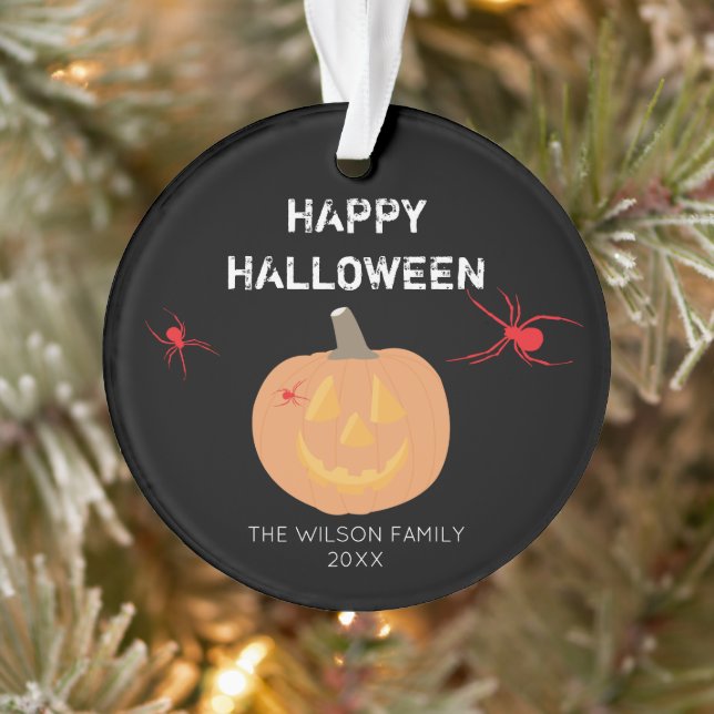 Halloween Pumpkin Family & Year  Ornament (Tree)