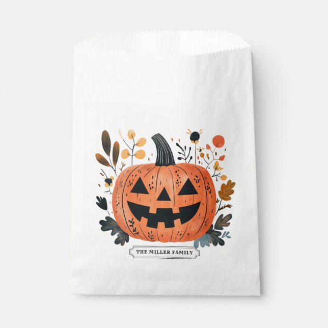Halloween Pumpkin Favor Bag (Front)