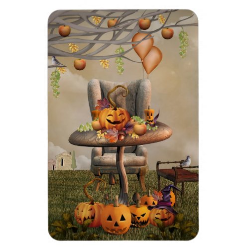 Halloween Pumpkin Feast Fantasy Art Magnet