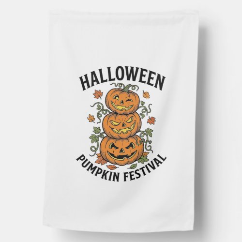 Halloween Pumpkin Festival Vintage Jack O Lantern House Flag