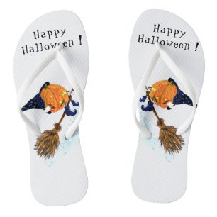 Halloween Pumpkin Flip Flops