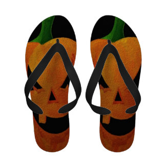 Halloween Pumpkin Flip Flops, Halloween Pumpkin Sandal Footwear for ...